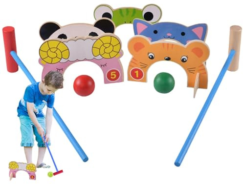 Set da croquet per bambini, divertenti giochi per bambini e ragazze, set da croquet per bambini, divertente, giochi all'aperto, leggero, per compleanno, Natale, Capodanno, anniversario