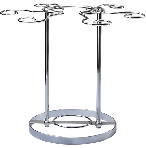 Weinglashalter mit 6 Haken, Freistehendes Weinglasregal, Stielglashalter Aus Metall, für Bar, Küche(Silber)