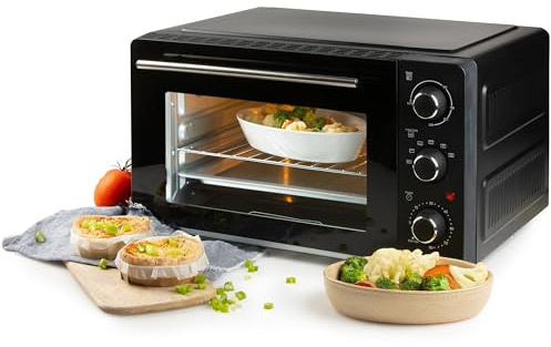 PRIMO PR254OV Freistehender Ofen - Heißluftofen mit Grillfunktion - 28L - 1500W - Schwarz