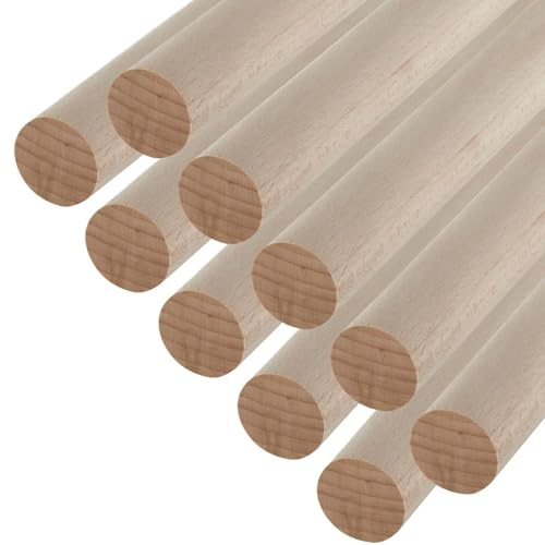10 Stück SOTECH Buche Rundstäbe glatt Ø30 x 500 mm Rundhölzer Holzstäbe | zum Basteln oder als Garderobenstangen