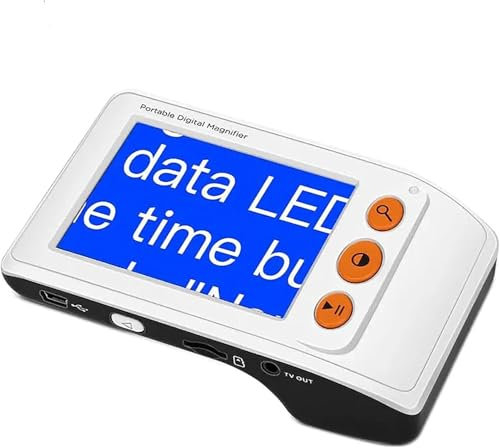 Ausili per ipovedenti da 3,5 Pollici, Ausilio visivo elettronico 2-25X con 8 modalità Colore e LED Regolabile a 5 Livelli, Blocco Immagini e memorizzazione Foto, 2 metodi di Output, per Non