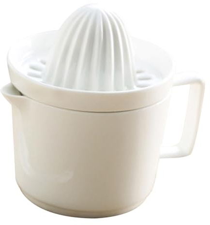 PRETYZOOM Exprimidor de Cerámica Manual para Cítricos y Kiwi Filtro de Residuos, Diseño Compacto Adecuado para Bares y Tiendas de Té Leche