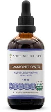 Secrets of the Tribe Passionflower USDA Organic | Alcohol-Free Extract, High-Potency Herbal Drops | Made from 100% Certified Organic Passionflower (Passiflora incarnata) Dried Leaf and Herb (4 oz)