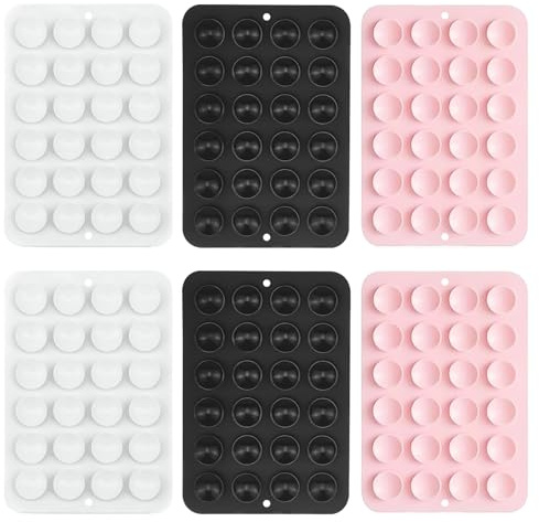 6 Pcs Phone Suction Pad Sticky（black, Pink, White） | Pad Grip Silicone Case Non Slip Cup Mount Hands-Free Phone Accessories Holder for Selfies and Videos
