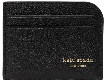 kate spade new york Devin Pebbled Leather Card Holder, Black, One Size, Devin Pebbled Leather Card Holder