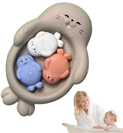 Juguetes Antimoho para Bañera | 4 Piezas Juguetes Flotantes para Agua - Actividad Animal Primeros Educativos Fácil Agarre para Niños +18 Meses