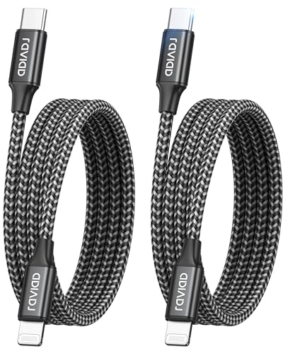 RAVIAD Cable iPhone USB C Cable [2M+2M] USB C vers Lightning MFi Certifié