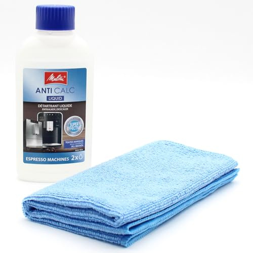 Decalcificante per macchine da Caffè Espresso e Automatiche + panno in Microfibra compatibile con Melitta Purista 6769697, Purista Jubilee Edition 6768872 - Utensili, Pezzi di ricambio