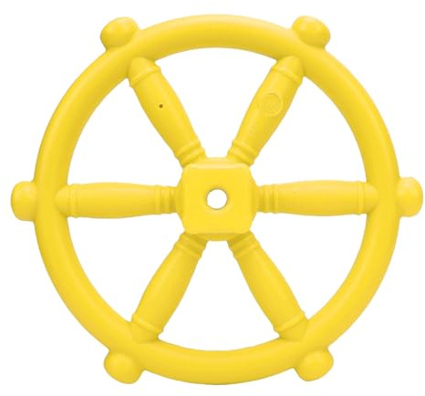 Cryfokt Spielplatz-Lenkrad-Spielzeug, Langlebiges Kunststoff-Piratenschiff-Spielzeugrad für Spielhaus Im Freien, Pädagogisches Baumhaus-Lenkrad für, Zubehör für Schaukelset (Yellow)