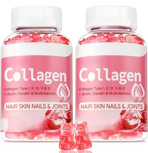 Collagene | per capelli, pelle, unghie, articolazioni, supporto immunitario, promuovono la digestione - caramelle gommose per donne e uomini senza zucchero, non OGM