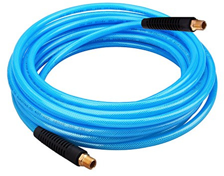 WYNNsky 1/4 inch x 25 feet Reinforced Polyurethane (PU) Air Hose, 300 PSI, Air Compressor PU Hose With 1/4 MNPT Brass Endings