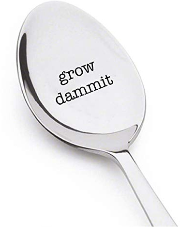 GROW DAMMIT garden marker - plant pick - humorous garden - gift for gardener - re-purposed spoon – rustic - Engraved Spoon Herb Marker spoon - Housewarming Gift - Garden Decor - Garden Gift#SP_047