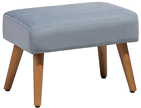 Beliani Eleganter Hocker in Grau Samtstoff Holzbeine modern Takoma