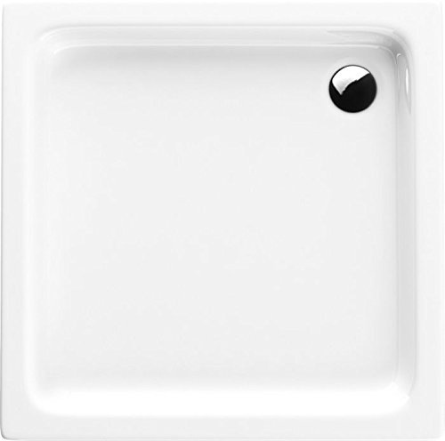 VBChome Acryl-Duschwanne 70x70x17 cm Duschtasse Grando Plus rechteckig Duschkabine Styroporträger extra flach Sanitär-Acryl Duschbecken stabil weiß+ Siphon