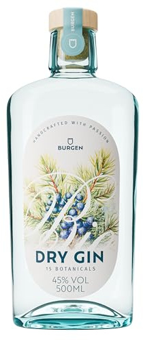 Burgen Drinks Dry Gin Bio klassisch fruchtig mit Wacholder, Orange, Grapefruit & Lavendel (1 x 0.5 l)
