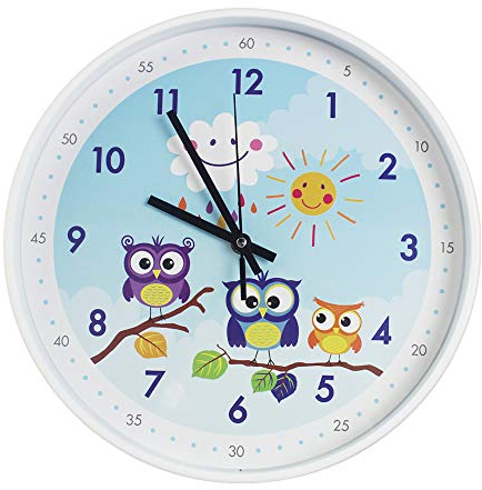 Coslife Wanduhr Kinder Einhorn -Für Mädchen Und Jungen - Bunte Lernuhr Für Kinder-Schule, Schlafzimmer,Klassenzimmer