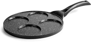 IBILI - Natura crepespanna för 4 mini crepes, 26 cm, gjuten aluminium, non-stick stenstil, lämplig för induktionshällar