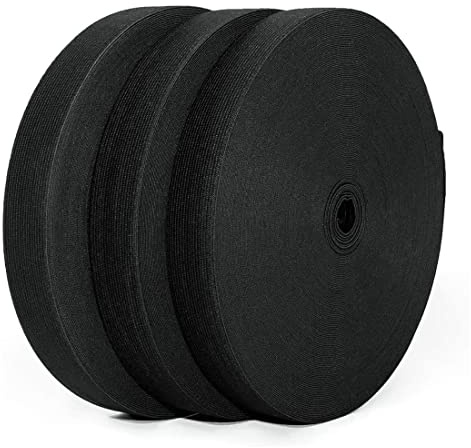 40 Metros de Goma Elástica de Costura, Disponible en Varios Anchos, Cinta Elástica para Coser, Cinta Elástica Ancha, para Coser y Manualidades,para Ropa, (Negro, 2x20mm) (1, NEGRO, 20mm)