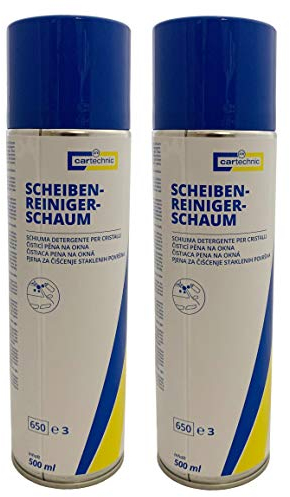 2x cartechnic Scheibenreiniger-schaum 500ml, Auto Scheibenreiniger, Aktivschaum, Glasreiniger, Reinigungsspray für KFZ