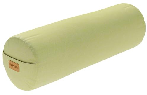 GORILLA SPORTS® Yoga Bolster - Ø20 cm, tvättbart överdrag, tillverkat av 100% bomull, med dinkelfyllning, bärhandtag, val av färger - yogarulle, yogakudde, yogabolster, Pilates, för återställande yoga