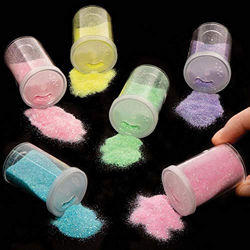 Baker Ross Caja de Purpurina Pastel - Paquete de 6, Manualidades para Niños (AX703)