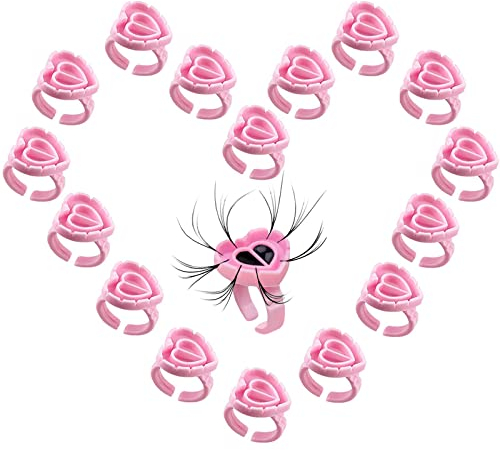 100 Stücke Einweg-Kleber Halter Ringe, Wimpern Palettenhalter Smart Kleber Cups für Wimpernverlängerung Tattoo Pigment