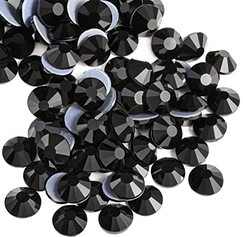 Beadsland Hotfix Strasssteine für textilien,Schwarz,SS30/288pcs,6.3-6.5mm | Schwarze Strasssteine,Glasmaterial,für Kleidung,Kunsthandwerk,Basteln Dekoration