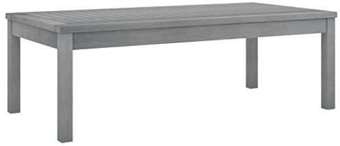 Makastle Garten Couchtisch Witterungsbeständig Gartentisch Beistelltisch Balkontisch Holztisch Teetisch Terrassentisch Loungetisch Gartenmöbel, 100x50x33 cm Grau Massivholz Akazie