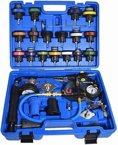 Alltooetools Kit tester per la pressione del liquido di raffreddamento del radiatore, 28 pezzi, tester per perdite di pressione del sistema di raffreddamento, strumento di ricarica sottovuoto