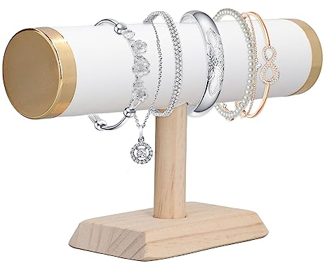 Hapivida Espositore per Bracciale, 23cm Espositore per Gioielli Porta Bracciali con Barra a T, Supporto per Bracciale e Collana Porta Gioielli da Tavolo Orologi per l'Organizzazione Domestica