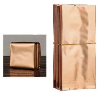 Kleine 10–15 g 55 x 130 x 25 mm offene Aluminiumfolie Heißsiegelbeutel, dicker Tee, Kaffeepulver, Schokolade, Zucker, Honig, Shampoo-Beutel, glänzendes Roségold, 50 Stück