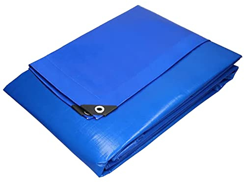 MAKA Telo Impermeabile Esterno 100g/mq, Telone Antistrappo Occhiellato Impermeabile, Occhielli Rinforzati, Ideale per Coprire Legna, Campeggio, Piscina, Oscurante, Protezione UV (6x8 m)