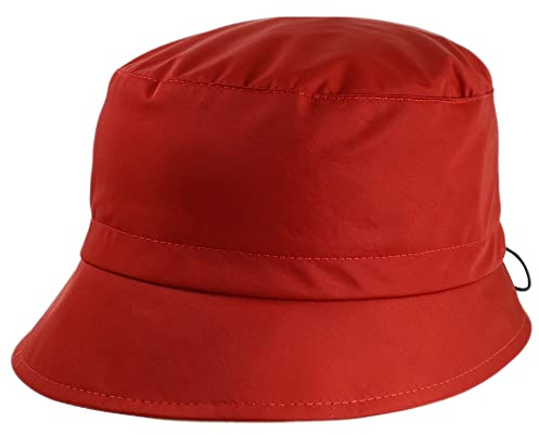 Melegari Damenhut Locarno Regenmantel, Größe verstellbar, rollbar und Tasche, rot, Medium