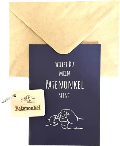 Schlüsselanhänger Patenonkel fragen Karte