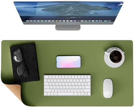 Neatsure Kork-Schreibtischunterlage für den Schreibtisch, doppelseitiger Schreibtischschutz, Schreibunterlage, wasserdicht, große Maus-Tastaturunterlage auf der Oberseite des Schreibtischs, Öko-Leder