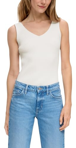 s.Oliver Geripptes Stricktop aus Viskosemix im Slim Fit