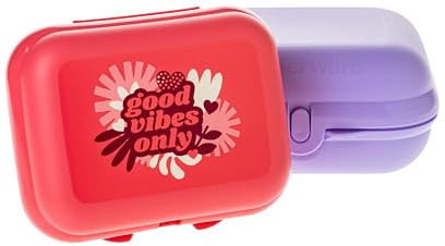 Tupperware Eco+ Großer Twin (gr.3) lila + Kleiner Twin (gr.2) rot (inkl. Orangenschäler)