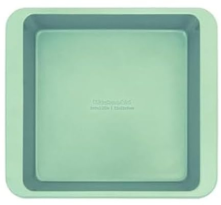 KitchenAid 9 in Nonstick Swiss Engineered Aluminized Steel Square Cake Pan, Dishwasher Safe, Pistachio