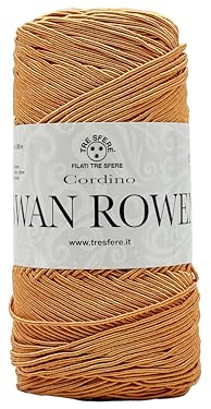 cordino per borse swan rowen effetto elegant da 200g - 50% cotone riciclato-50% poliestere per uncinetto 3-4 (mostarda - 09)