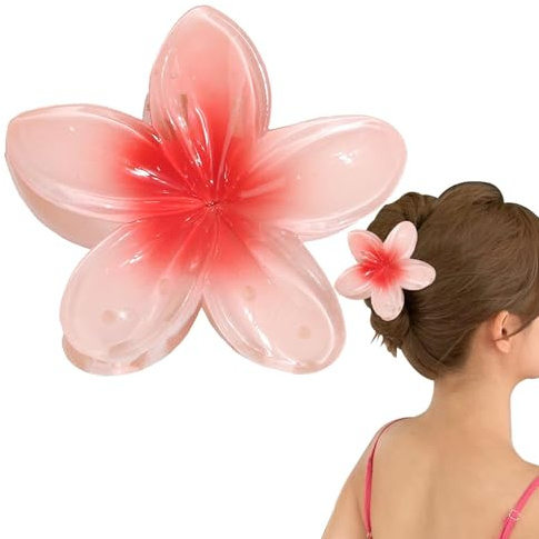 Pince à cheveux avec fleurs, antidérapante, pour femmes, pinces hawaïennes, pinces à cheveux colorées pour femmes, antidérapantes, pour cheveux épais et fins