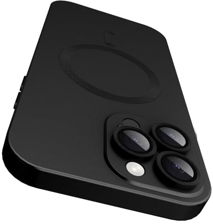 VCGFJD Magnetic for iPhone 14 Pro Max Case with Camera Lens Protector [Compatible with Magnetic], Matte Metallic Lustre Slim Soft TPU Bumper Shockproof Phone Case for iPhone 14 Pro Max 6.7 -Black