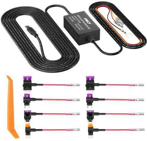 Dash Cam Hard Wire Kit for IIWEY N5/N7/Q7 Model, 4 Meter Dashboard Camera Car Charger Cable Kit, 12V- 24V to 5V, Power Adapter with LP/Mini/ATO/Micro2 Fuse for Dash Cam
