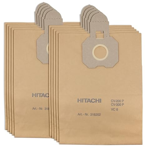 G.I.V. - Reinigungstechnik 10x Staubsaugerbeutel - Papierfilter für Hitachi CV 400P Pro - 2 lagiger Ersatzfilter für starke Saugkraft & einfache Reinigung - Zubehör für Staubsauger & Nasssauger