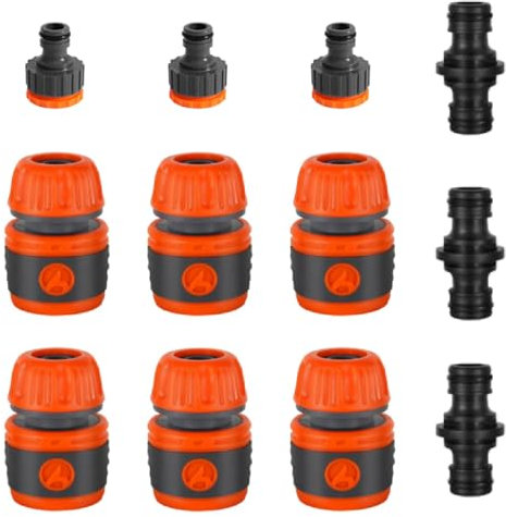 13 Stück Schlauchverbinder, Gartenschlauch Anschluss,Gardena Anschluss Schlauchkupplung,1/2 Zoll ABS-Material Gartenschlauch Anschluss Set,Schlauchverbinder Leckfrei für Gartenschlauch