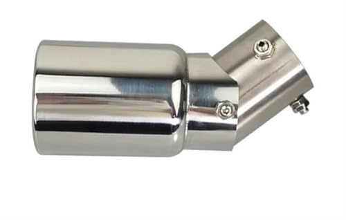 QFJFBGGH Auto-Endrohre 38–54 Mm Einlass Verstellbarer Winkel Verstellbarer Edelstahl-Auto-Auspuff Schalldämpfer Heckkehle Endrohrblenden(Silber)