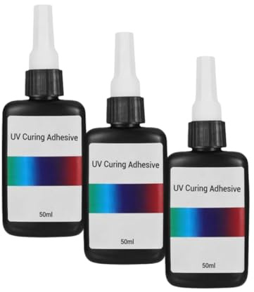 Ultra-Clear UV Curing Adhesive for Universal Application, Hard Type Crystal Clear UV Resin glue for Plastic Repair, Glass Light, Craft Decor (3PCS)