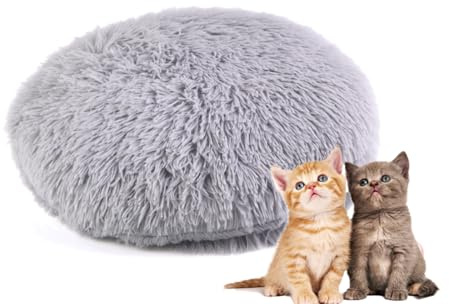 RICHRAIN Katzenkissen Rund,Plüschkissen Katzen Hunde, rund, warme Matte | RICHRAIN Katzenkissen Rund,Plüschkissen für Katzen und Hunde, rund, warme Matte,