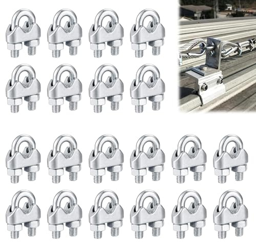 20 Stück M3 Drahtseilklemmen, Drahtseilklemme 3mm, Edelstahl 304 Seilklemme, Edelstahl Bügelklemmen Mit Kontermuttern, für Stahlkabel Stahldraht Drahtseil Wäscheleinenspanner Markise Fixiert