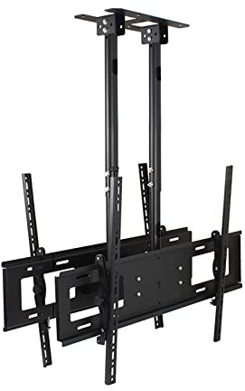 Supporto Tv A Soffitto Bifacciale, Supporto Tv A Soffitto Regolabile, Adatto Alla Maggior Parte Dei Televisori A Basso Profilo Da 60-100 Pollici, Supporto A Doppio Palo, Staffa Tv Con Fissaggio A Vite