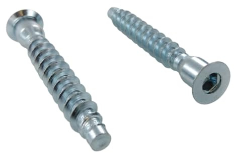 Merriway BH07920 (50 Pcs) Confirmat Screws M7 x 50mm Zinc Plated Hex Socket Flat Head Furniture Fixing Bolts